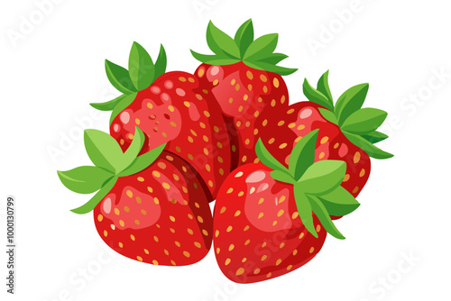 strawberries illustration  - vector illustration of strawberry isolated on white, strawberry vector art