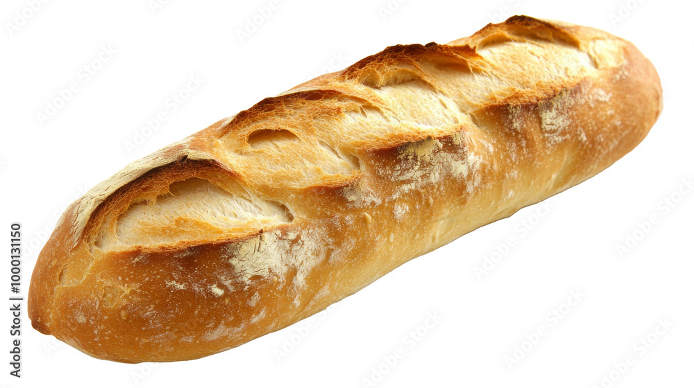 A fresh baguette with a golden crust, solated on transparent background, PNG file A fresh baguette with a golden crust, solated on transparent background, PNG file