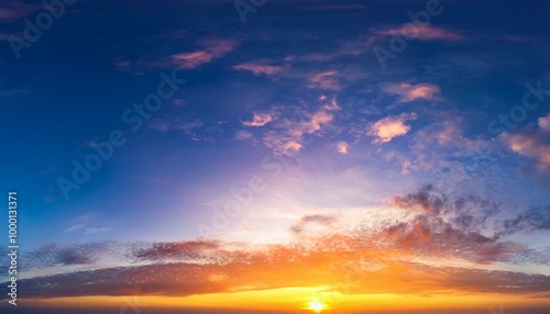Sunset or sunrise sky colorful background panorama