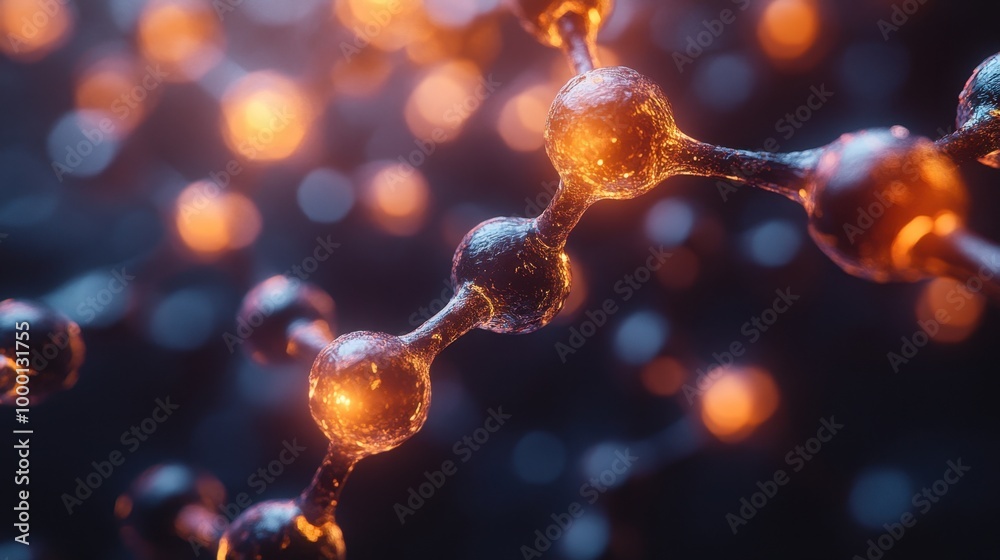 A futuristic representation of molecular structures forming new materials, showcasing the potential of nanotechnology A futuristic representation of molecular structures forming new materials, showcasing the potential of nanotechnology