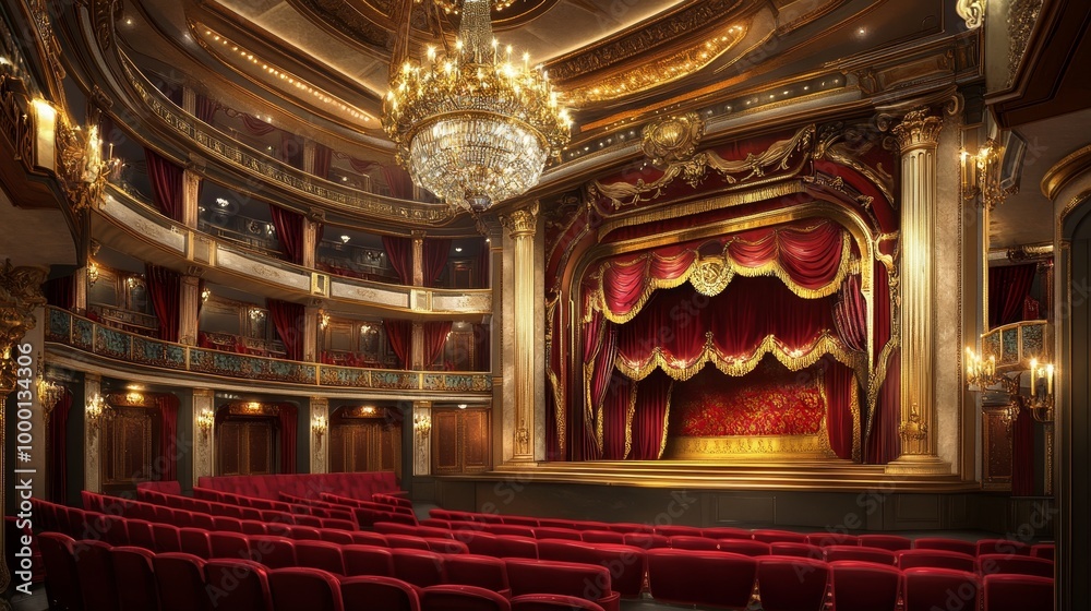 Obraz premium Breathtaking renaissance theater a masterpiece of elegance, artistry, and theatrical grandeur