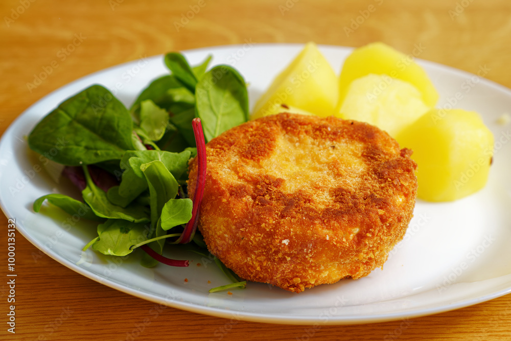 Fried cheese on plate