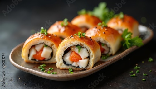  Delicious sushi rolls ready to be savored