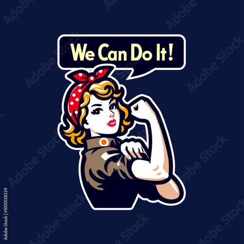 poster illustration of " we can do it! " CARTOON VERSION