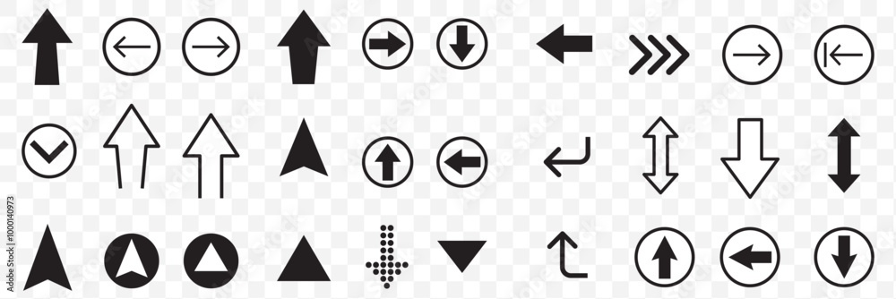Arrow icons set. Arrow collection. Simple arrow big set. Vector illustration. EPS10. Arrow icons set. Arrow collection. Simple arrow big set. Vector illustration. EPS10.