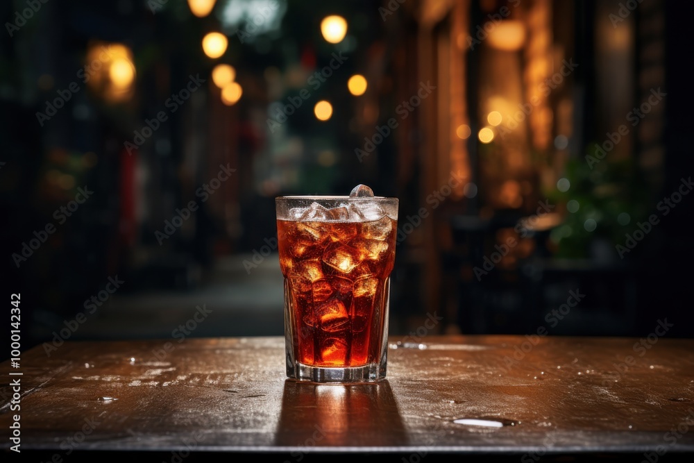 Cola Glass with Ice Cubes. Cola Glass with Ice Cubes.