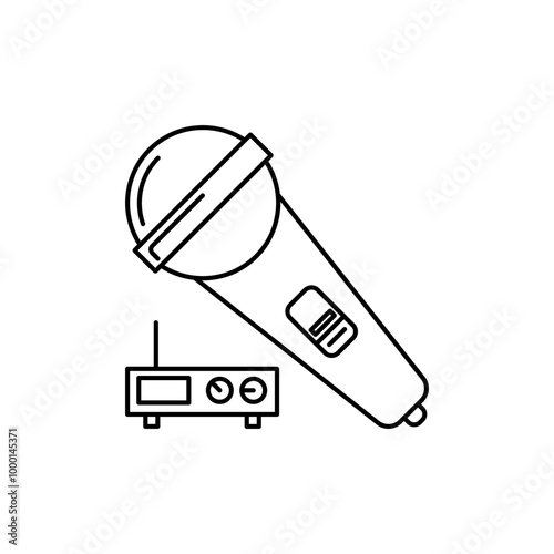 Wireless mic and receiver icon, Sound System 