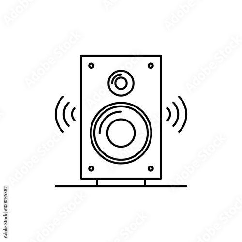 Flat monitor speaker icon
