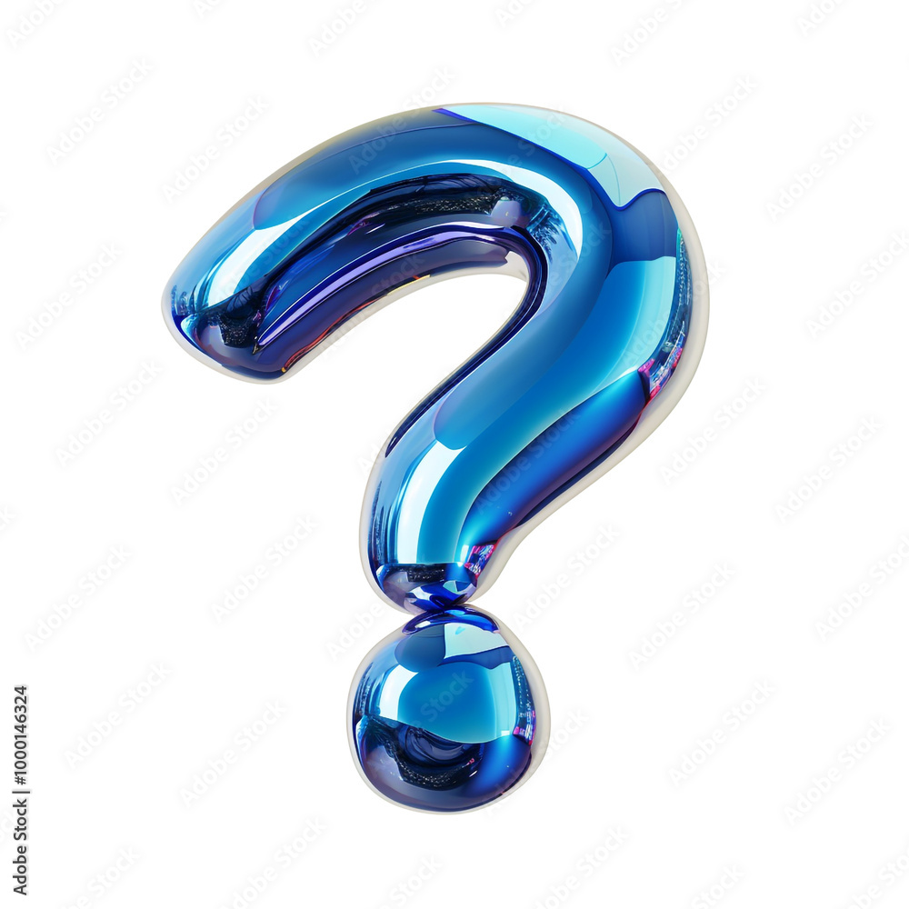 Naklejka premium Blue Shiny Question Mark