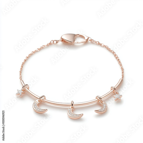 Wallpaper Mural A gold bracelet with a clasp and three charms, including a star Torontodigital.ca