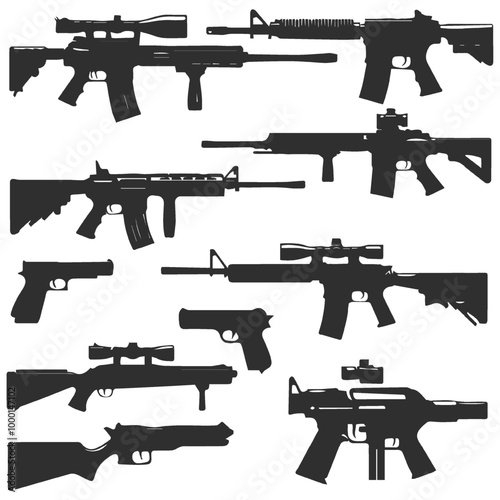 Set of guns design.