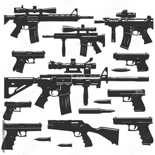 Set of guns design.