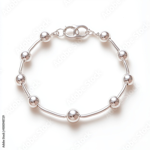 Wallpaper Mural A silver bracelet with a clasp that has a silver ball on it Torontodigital.ca