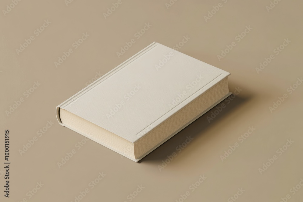 White Hardcover Book on Tan Background White Hardcover Book on Tan Background