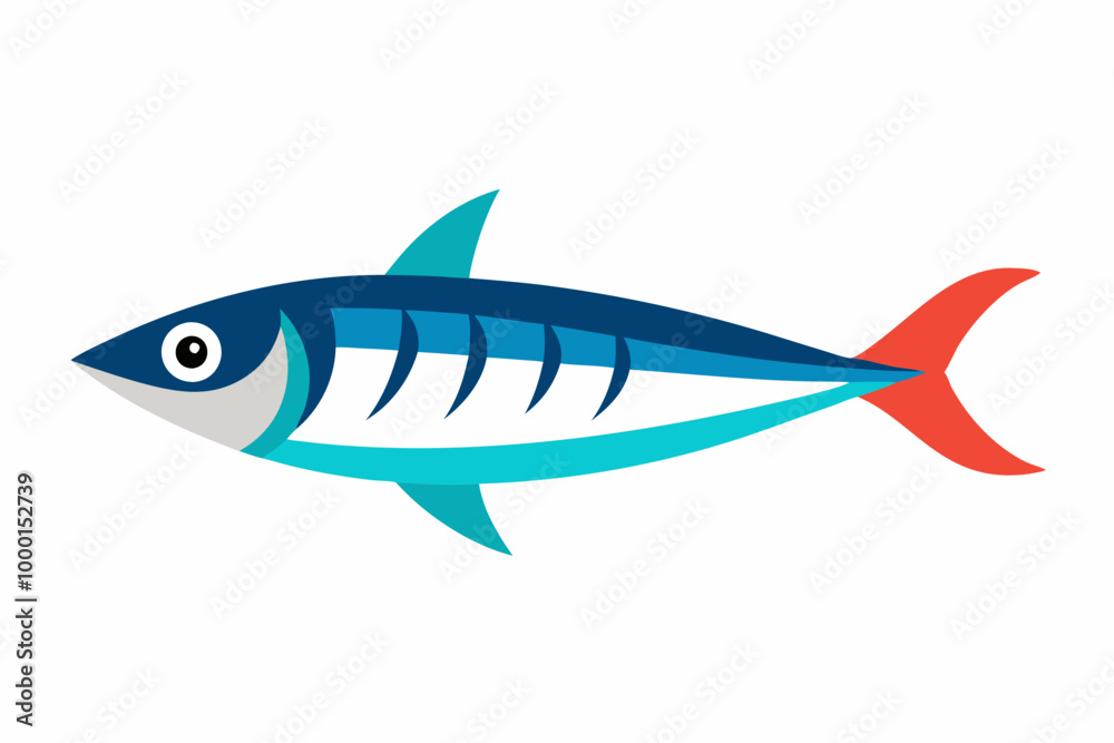Anchovy fish creative vector design on a white background Anchovy fish creative vector design on a white background