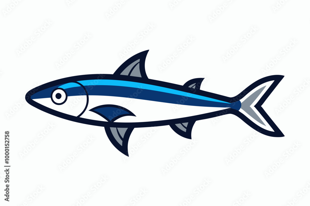 Anchovy fish creative vector design on a white background Anchovy fish creative vector design on a white background