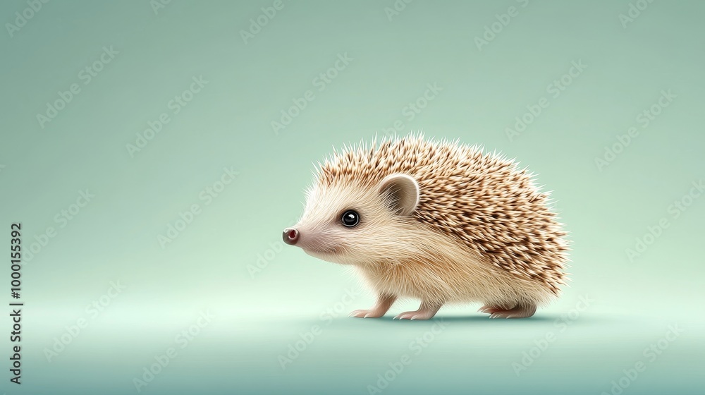 A cute and cuddly hedgehog illustration with soft fur and a charming expression, symbolizing nature, innocence, protection, wildlife, and friendship.