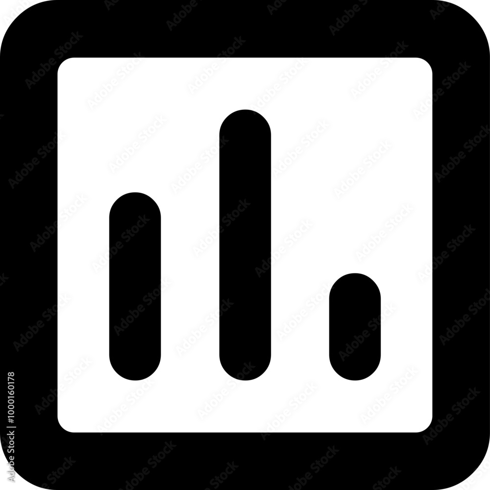 Vector black insert chart icon graphic design illustration, icon design, business icon