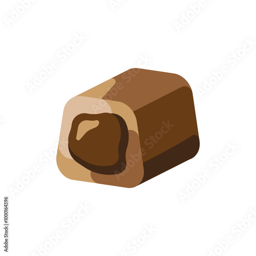 Chocolate Caramel Candy Icon in Minimalistic Style
