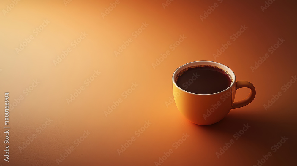 warm, inviting cup of coffee sits against soft, gradient background, evoking sense of comfort and relaxation. rich brown liquid contrasts beautifully with vibrant orange cup warm, inviting cup of coffee sits against soft, gradient background, evoking sense of comfort and relaxation. rich brown liquid contrasts beautifully with vibrant orange cup