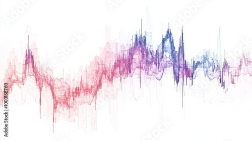 A digital financial chart showing stock prices fluctuating over time, with a clear focus on the upward trends, set against a minimalist white background.