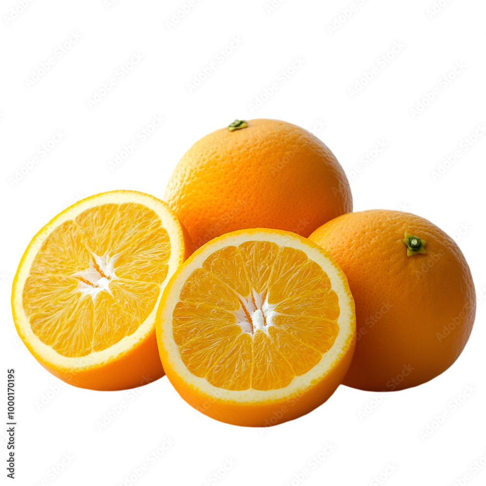 Fresh whole and sliced orange fruit on white and transparent back ground
Fresh whole and sliced orange fruit on white and transparent back ground
