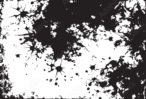 Grunge Black And White Wall Texture Abstract Background.