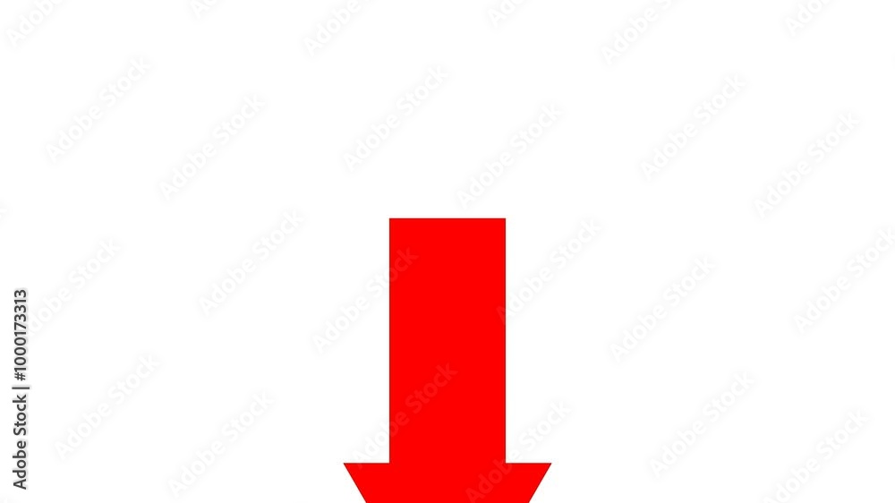 Red arrow move to up and down directions 4k footage clip on white background Red arrow move to up and down directions 4k footage clip on white background