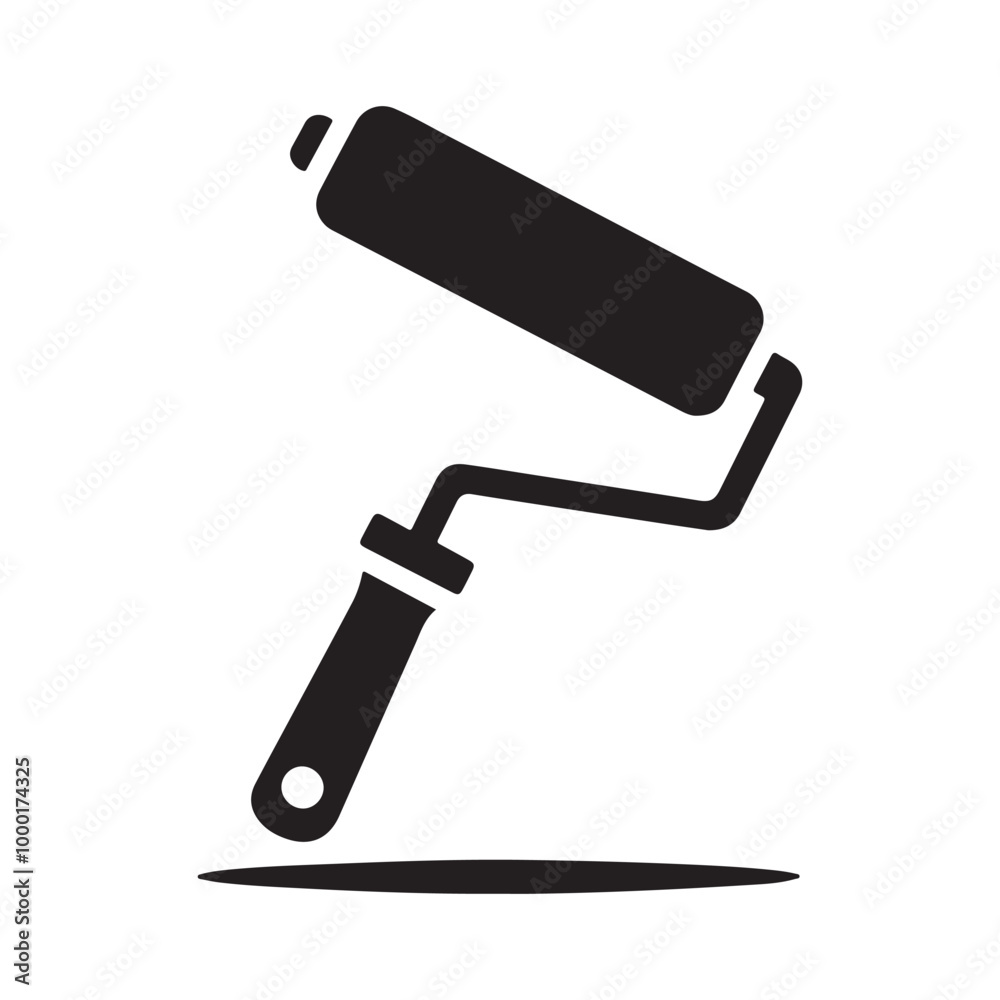 Modern Paint Roller Icon Design – Simple and Elegant Roller Brush Silhouette for Professional Painters, DIY Enthusiasts, and Home Renovation Services – Vector Graphic Modern Paint Roller Icon Design – Simple and Elegant Roller Brush Silhouette for Professional Painters, DIY Enthusiasts, and Home Renovation Services – Vector Graphic