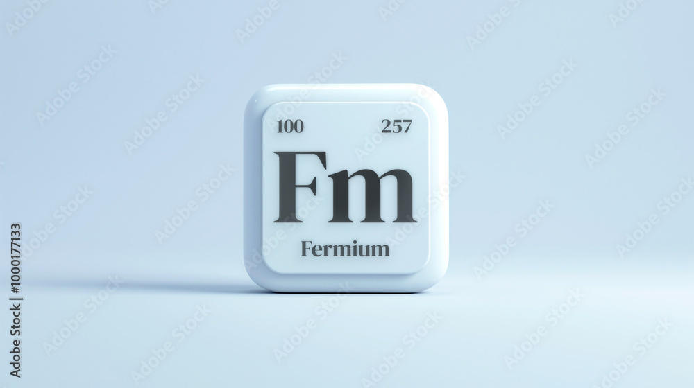 A simple icon of the chemical element Fermium on a white background from the periodic table elements. A simple icon of the chemical element Fermium on a white background from the periodic table elements.