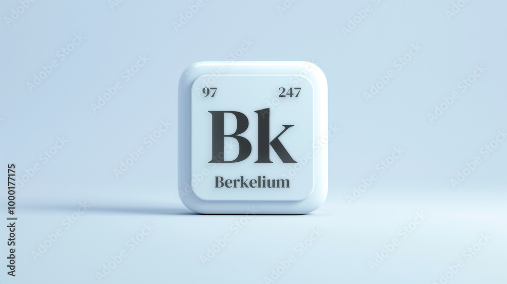 A simple icon of the chemical element Berkelium on a white background from the periodic table elements. A simple icon of the chemical element Berkelium on a white background from the periodic table elements.