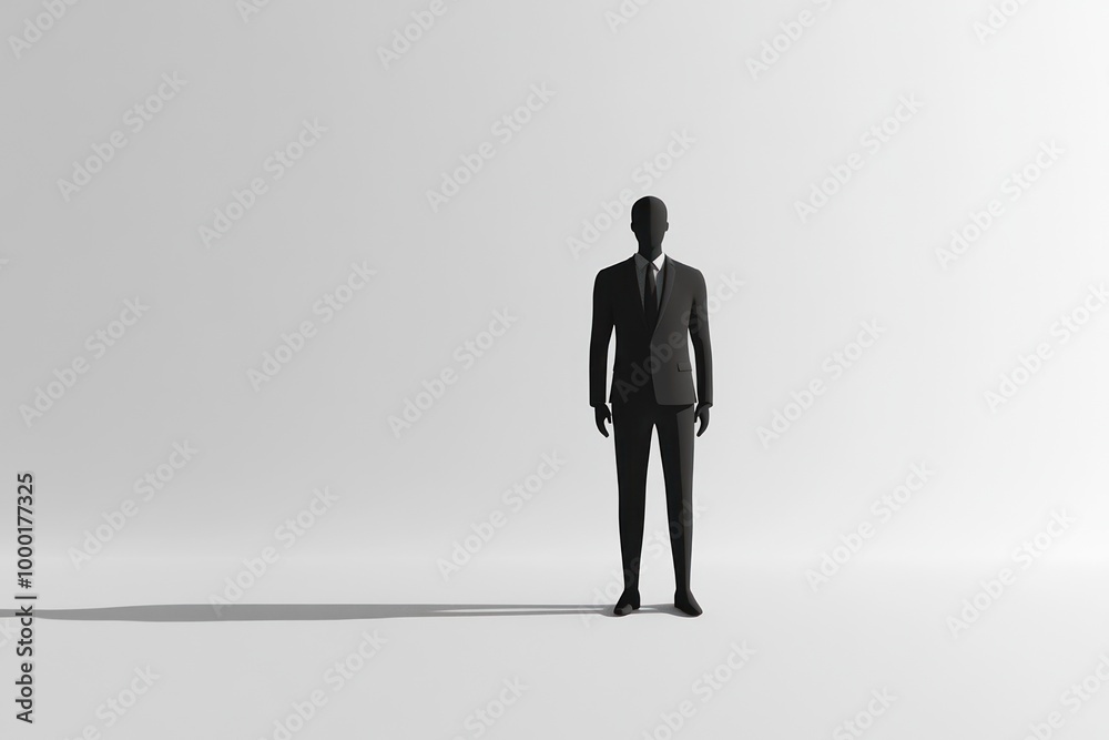 Silhouette of a Man in a Suit Standing on a White Background Silhouette of a Man in a Suit Standing on a White Background