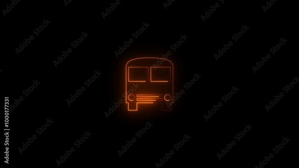 Animated neon line Bus icon concept Bus neon sign appear in center and disappear after some time.4k video. Animated neon line Bus icon concept Bus neon sign appear in center and disappear after some time.4k video.