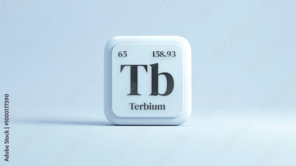 A simple icon of the chemical element Terbium on a white background from the periodic table elements. A simple icon of the chemical element Terbium on a white background from the periodic table elements.