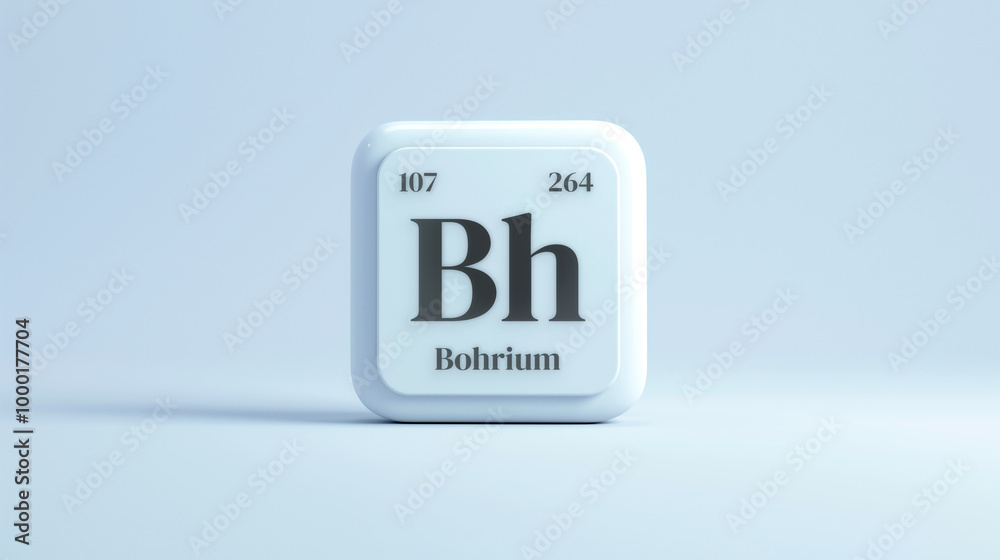 A simple icon of the chemical element Bohrium on a white background from the periodic table elements. A simple icon of the chemical element Bohrium on a white background from the periodic table elements.