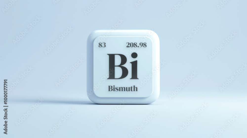 A simple icon of the chemical element Bismuth on a white background from the periodic table elements. A simple icon of the chemical element Bismuth on a white background from the periodic table elements.