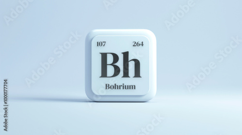 A simple icon of the chemical element Bohrium on a white background from the periodic table elements.