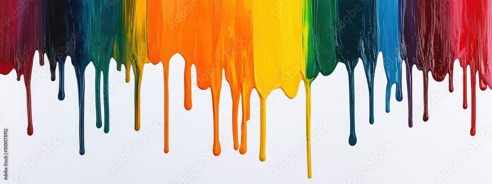 Colorful paint dripping isolated on white Colorful paint dripping isolated on white