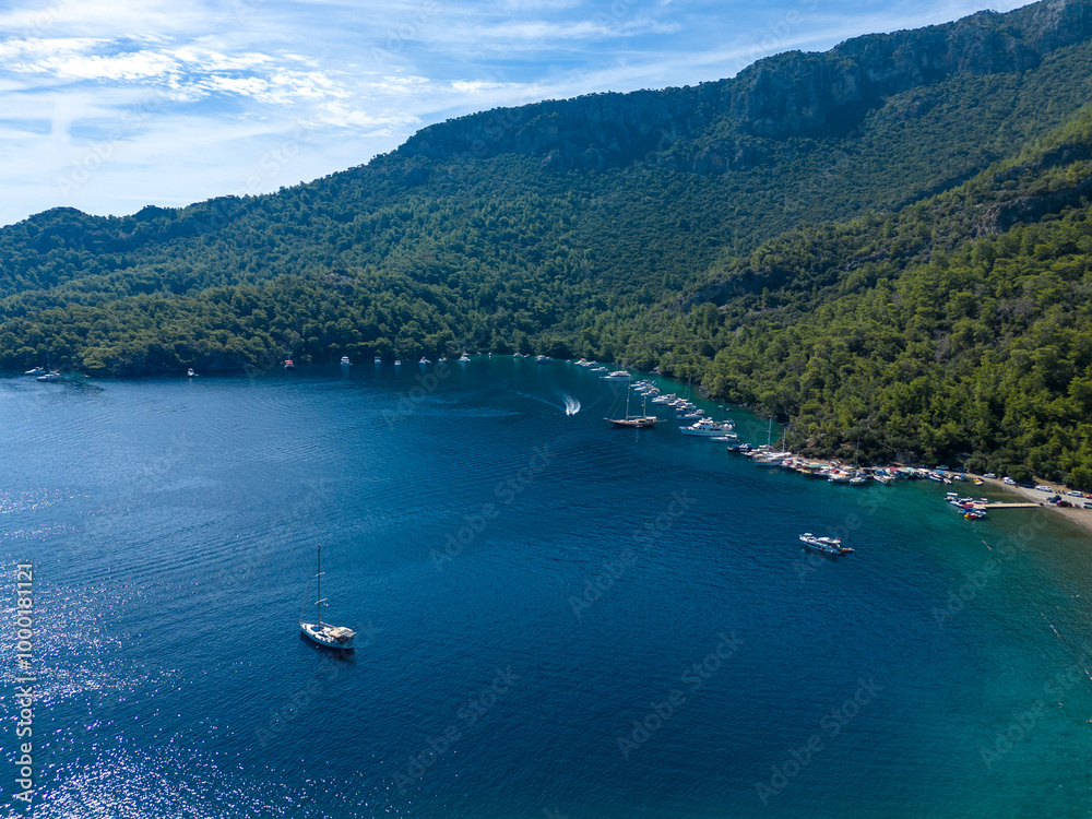 Bay Sarsala in Mugla, Turkey. View from The Bird's-eye View Bay Sarsala in Mugla, Turkey. View from The Bird's-eye View