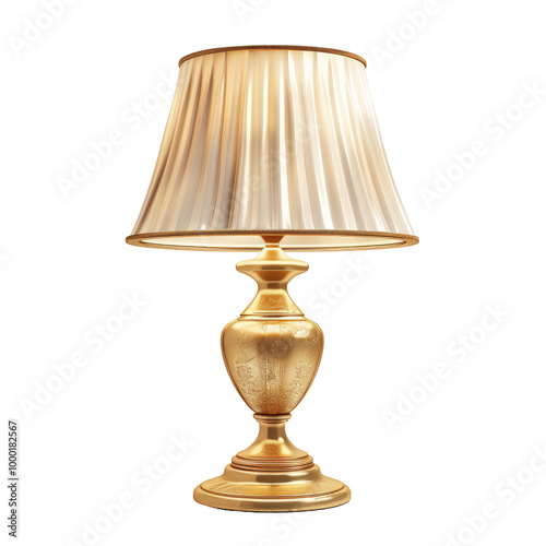 Elegant Gold Table Lamp for Home Decor Isolate on a White Background Transparent Background