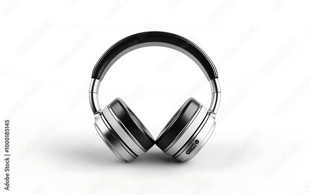 Wireless headphones isolated on white background. 3d render illustration. Wireless headphones isolated on white background. 3d render illustration.