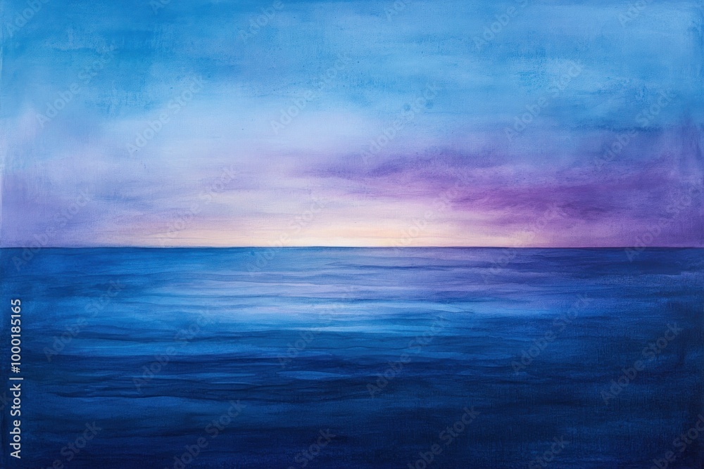 custom made wallpaper toronto digitalAbstract Watercolor Painting of a Blue Ocean Horizon and Purple Sky
