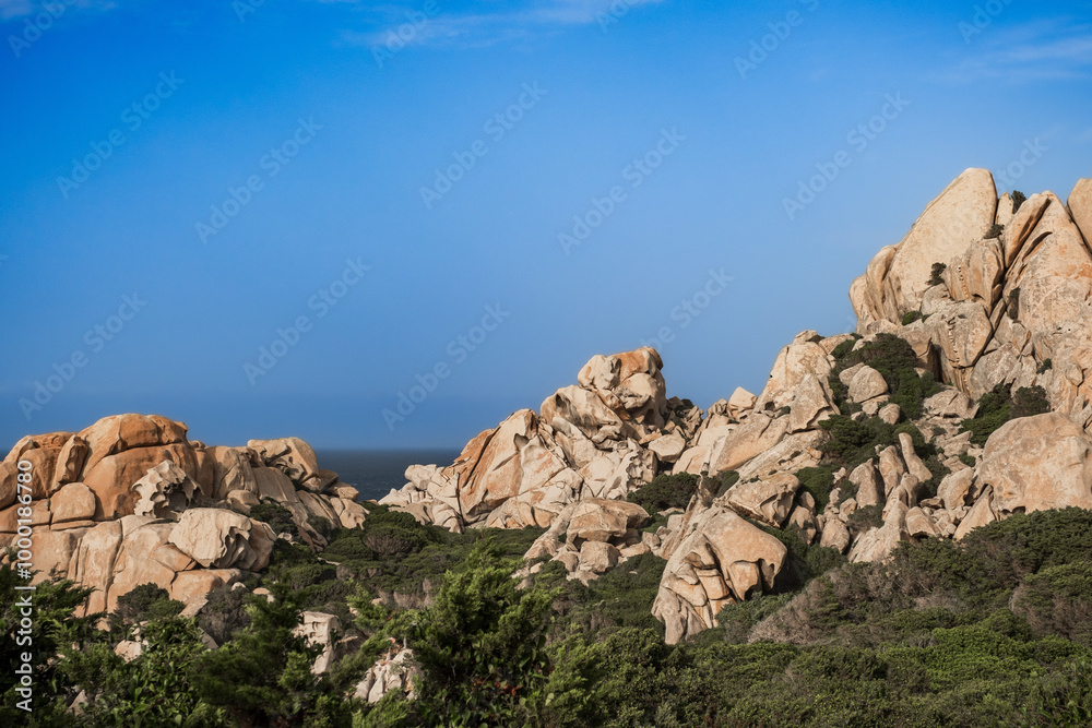 Giant rocks animal like over sea cliffs of Capo Testa in northern Sardinia region, Italy Giant rocks animal like over sea cliffs of Capo Testa in northern Sardinia region, Italy