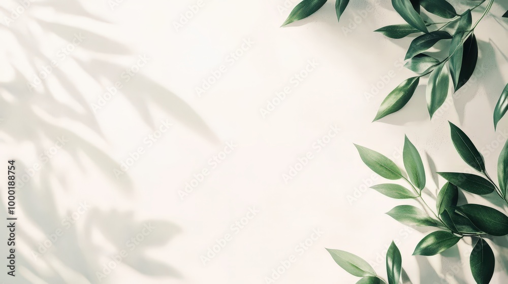 Serene Greenery: A minimalist composition featuring lush green leaves and delicate shadows, creating a tranquil and elegant design. Perfect for adding a touch of nature to your projects. Serene Greenery: A minimalist composition featuring lush green leaves and delicate shadows, creating a tranquil and elegant design. Perfect for adding a touch of nature to your projects.