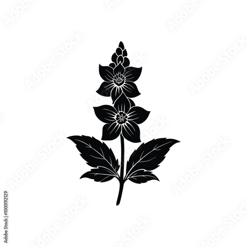 A cute and beautiful coloring page of a Delphinium flower.