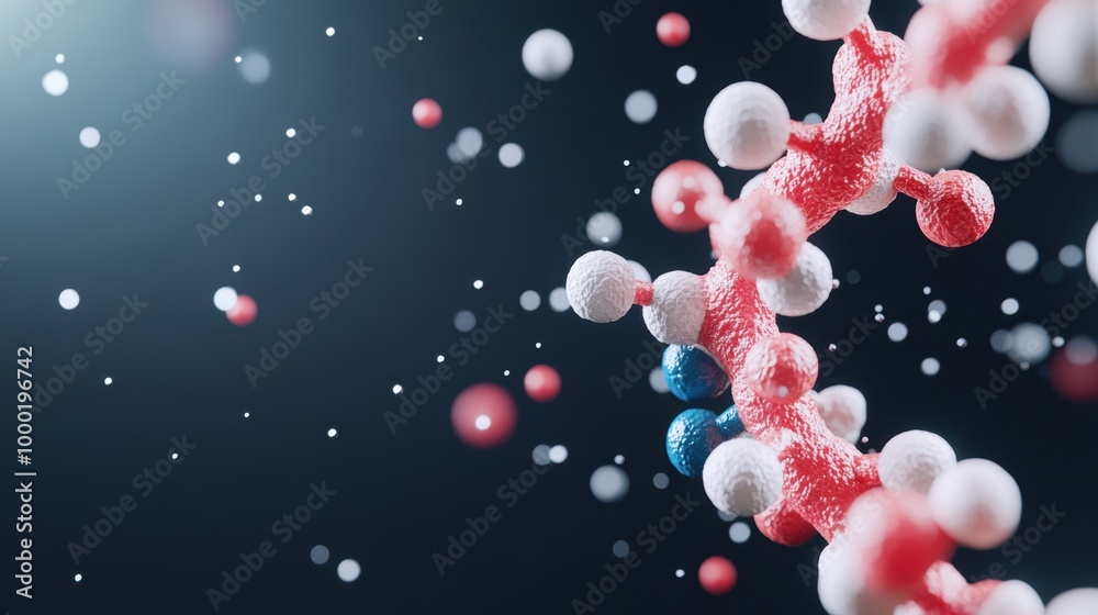 A vibrant image of a molecular model against a dark background, emphasizing the beauty and complexity of molecular structures. A vibrant image of a molecular model against a dark background, emphasizing the beauty and complexity of molecular structures.