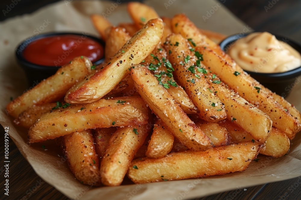 Perfectly Seasoned French Fries: Crispy, Golden and Ready to Dip Perfectly Seasoned French Fries: Crispy, Golden and Ready to Dip