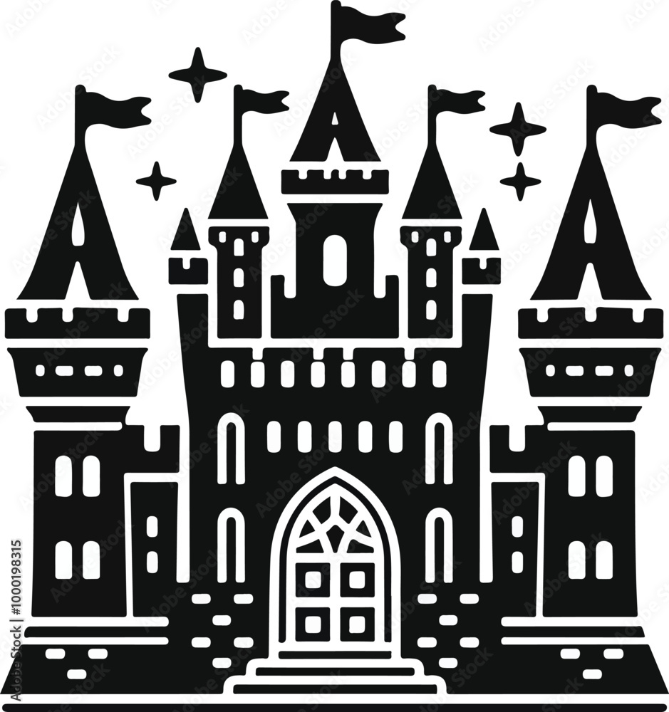 Obraz premium Hindu spiritual temple black silhouette 