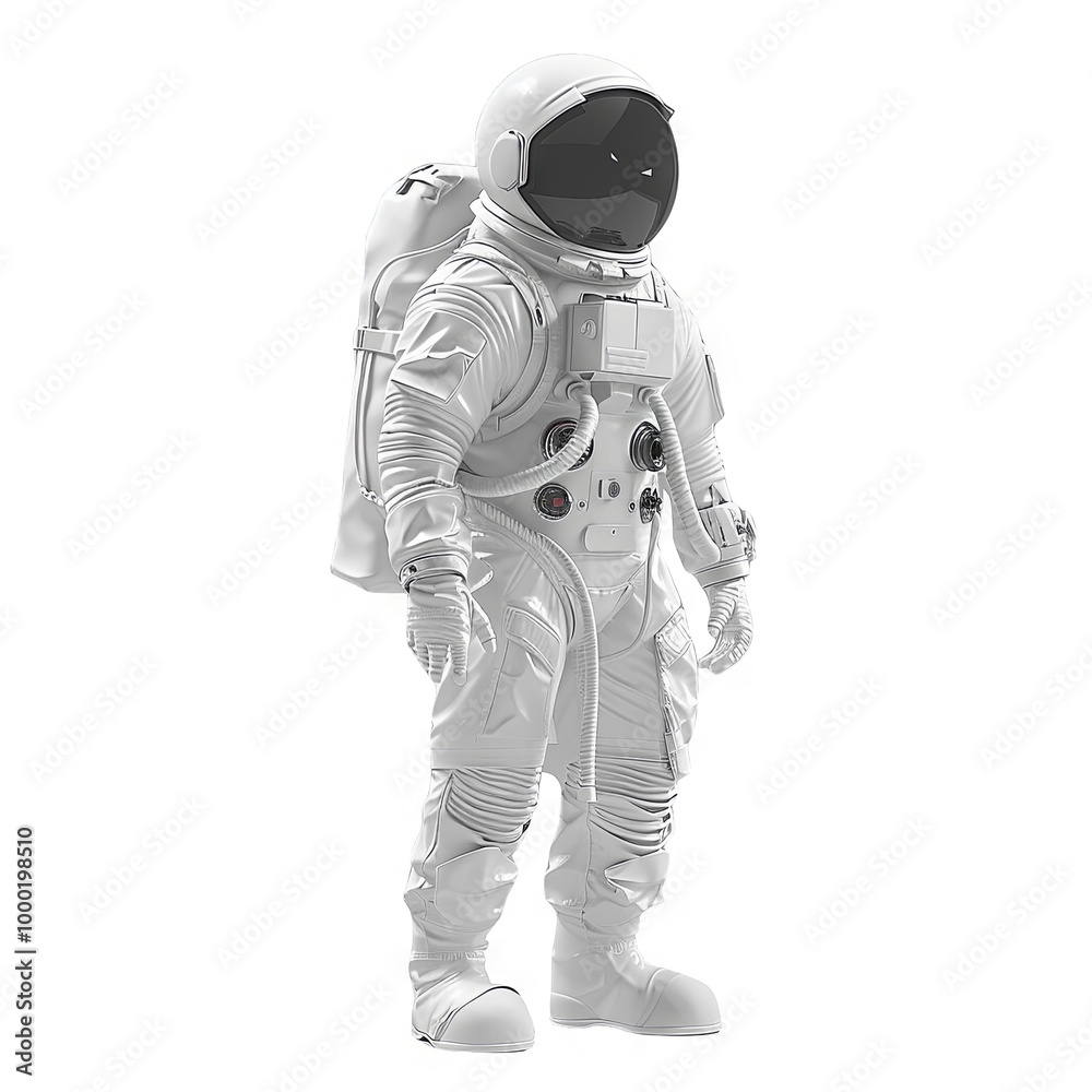 Futuristic 3D Astronaut Suit Illustration for Space Projects Futuristic 3D Astronaut Suit Illustration for Space Projects