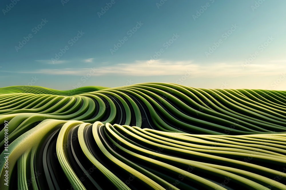 Minimal crop field design, with abstract lines and shapes representing rows of crops growing, capturing the essence of farming in a minimalist way Minimal crop field design, with abstract lines and shapes representing rows of crops growing, capturing the essence of farming in a minimalist way